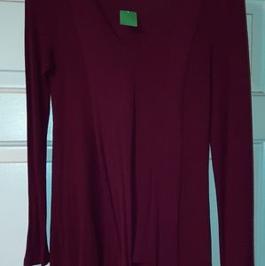 Express red blouse slight fringe layers